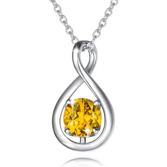 Birthstone Necklaces for Women Jewelry Sterling Silver Dainty Infinity Pendant - Picture 1 of 7